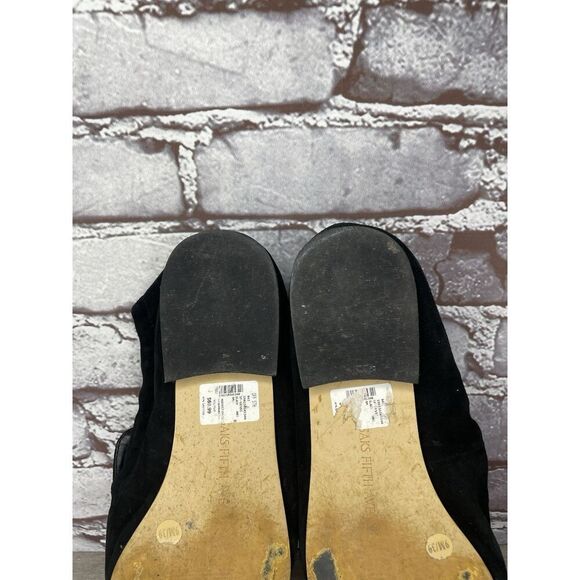 Saks Fifth Ave Gessi Black Suede Leather Flats Loafers Women’s Sz 9M US/39.5EU - Picture 7 of 16